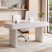 LITTLE TREE Houten Kantoorcomputerbureau met Laden en Opbergruimte 63 Inch Modern Wit Bureau