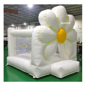 Maison gonflable blanche pour enfants, château sautant à fleurs d'intérieur, maison de rebond blanche à <span class=keywords><strong>marguerite</strong></span> - Product Image 2