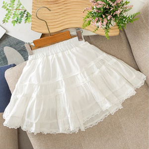 <span class=keywords><strong>Jupe</strong></span> courte <span class=keywords><strong>blanche</strong></span> style coréen pour filles, en dentelle à volants, respirante, effet gâteau, coupe trapèze, pour l'été, pour enfants, nouvelle collection 2026, personnalisable - Product Image 2