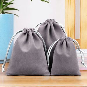 Pochettes cadeaux en velours avec cordon de serrage, couleur personnalisée, emballage pour colliers, sacs en velours - Product Image 6
