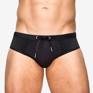 OEM Wholesale Polyester High Stretchy Sexy Tight Fitness Mens Low Rise Swimwear Swim Briefs