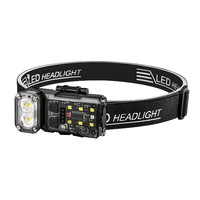 Lampada Frontale a LED con Sensore di Movimento, Rotazione a 360°, Impermeabile IP65, Lunga Durata della Batteria al Litio, Luce Potente per Campeggio e Pesca Notturna