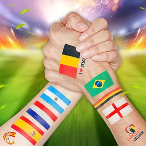 Sportvoetbalfans Worden Geconfronteerd Met Tattoo Stickervellen Nationale Vlag Banner Tijdelijke Tattoo Stickers