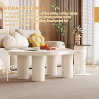 Ensemble de table basse ronde blanche pour salon moderne table basse de luxe avec dessus en verre table basse de luxe en bois pour le salon