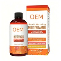 Formule complète pour cheveux, peau et ongles, liquide, pêche mangue, multivitamines, fabricant OEM