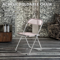 Chaises de salle à manger pliantes en acrylique modernes, portables, réglables en hauteur, populaires et bon marché pour appartement et mobilier de maison - Vente en gros