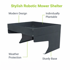 Abri pour tondeuse robot avec jardinière, en acier galvanisé résistant aux intempéries et aux UV, pour le rangement de tondeuses automatiques en extérieur - Product Image 5