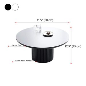 Mesa de centro redonda sencilla, mesa informal, mesa redonda para sala de estar o balcón, decoración de interiores, mesa de centro de color sólido, pequeña - Product Image 4