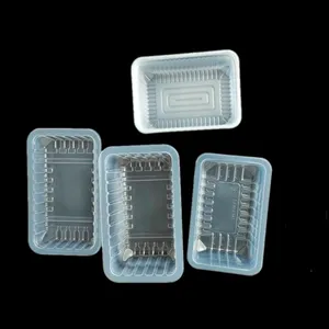 Disposable Plastic Square Transparent PP Container Fruit Tray For Food Box Fresh Meat Trays Sealable