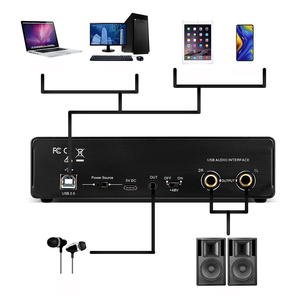 มืออาชีพคอมพิวเตอร์บันทึกเสียงสดอุปกรณ์ร้องเพลง USB ภายนอกกีตาร์เสียงสตูดิโอเสียงการ์ด - Product Image 5