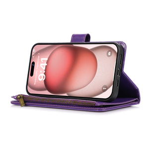 Luxe fermeture éclair PU cuir portefeuille coques de téléphone pour iPhone 17 Pro <span class=keywords><strong>Max</strong></span> 16 15 14 13 12 11 Pro <span class=keywords><strong>Max</strong></span> 8G 7 P 9 porte-cartes couverture d'affaires - Product Image 3