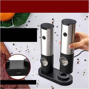 Moulin à poivre électrique à vente chaude, moulin à sel et à poivre automatique rechargeable avec base rechargeable - Product Image 4