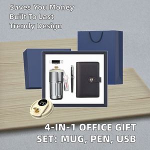 ZMHQ MXF72-4 4-in-1 Leather Office Corporate Gift Set with <b>USB</b> Flash <b>Drive</b> Mug Pen & Ticket Folder-Fashion Design on Sale - Product Image 2