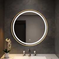 Miroir mural décoratif tactile réglable 2026 en gros, style épuré, avec éclairage rétroéclairé pour projets hôteliers