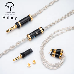 Yongse <span class=keywords><strong>Britney</strong></span> 20Awg câble d'écouteur de mise à niveau en argent Sterling commutable par défaut 3.5mm + 4.4mm prise 2pin 0.78 + câble à broches MMCX - Product Image 4