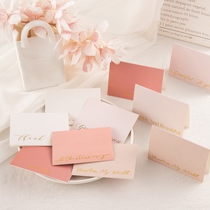 Tarjetas de felicitación minimalistas de color liso con grabado dorado y bronceado, tarjetas pequeñas ideales para regalo, para panaderías, venta directa - Product Image 4