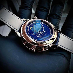 Mouvement entièrement mécanique de qualité supérieure. Le dos de la montre est orné d'un design gravé double face pour les montres-bracelets pour hommes - Product Image 5