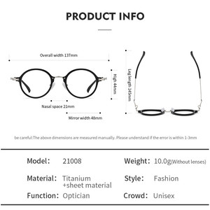 21008 sẵn sàng Cổ Phiếu cao cấp Kính Hàn Quốc kính khung mazzucchelli Acetate tấm titan khung quang học - Product Image 6