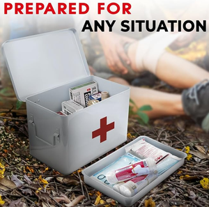 Botiquín de Primeros Auxilios Metálico Personalizado Multiusos, Caja de Almacenamiento de Medicamentos Portátil para el Hogar, Viajes, Hospital, Veterinaria, Emergencias AnHeng D082 - Product Image 5