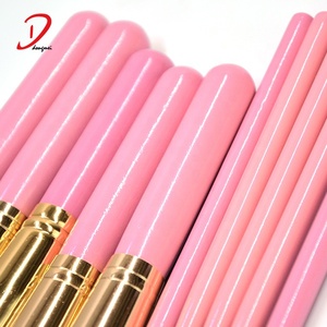 Ensemble de 10 pinceaux de maquillage <span class=keywords><strong>orange</strong></span> à marque privée avec poils synthétiques et manche en bois pour usage quotidien du visage, marque OEM, incluant un pinceau anticernes - Product Image 3