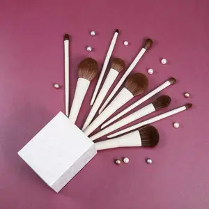 Suppliers Gracedo White Wooden Handle 12Pcs Professional Oval Eye Makeup Brushes Set For Beauty