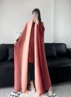 Collection Ramadan Robe Abaya musulmane pour femme Robe plissée en polyester avec ceinture Design plissé grande taille Miyake