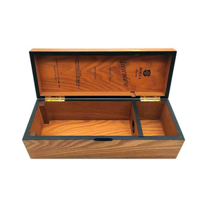 Caja de madera personalizada para vino, empaque de regalo para una sola botella, hecha a mano, de forma rectangular, para vinos y licores, vino tinto - Product Image 2