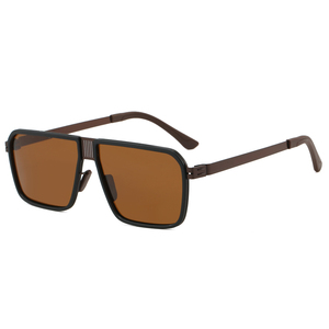 Gafas de sol cuadradas con montura grande Gafas de Sol de plástico y acero Gafas de sol polarizadas de moda <span class=keywords><strong>retro</strong></span> futuristas Uv400 - Product Image 3