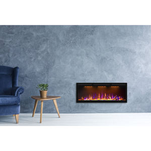 เตาผิงไฟฟ้าติดผนังแบบฝัง Luxstar คุณภาพสูง ดีไซน์ทันสมัย ขนาด 45 นิ้ว เปลวไฟจริง ใช้ในบ้าน โรงแรม พร้อมไฟ LED RGB - Product Image 6