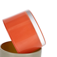Pot à bougie votive de luxe givré, coloris rouge, bleu, vert, noir, blanc, grand format à large ouverture, avec couvercle personnalisé en bois/métal, pour la maison et Noël