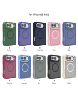 Coque hybride TPU PC anti-âge et anti-jaunissement pour iPhone 18 Fold avec anneau magnétique intégré et bord antidérapant pour la protection de l'écran