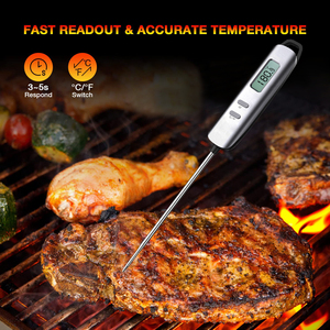 Thermomètre numérique à lecture instantanée pour barbecue et cuisine, en acier inoxydable 304, alimenté par piles, avec crochet <span class=keywords><strong>de</strong></span> cuisine, best-seller - Product Image 3