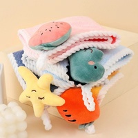 Serviette en microfibre douce de haute qualité, en velours corail, pour le visage des bébés, jouet en peluche, serviette à main pour le bain des enfants