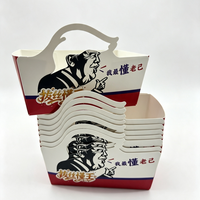Boîte à emporter pour aliments, en carton blanc laminé avec film, impression personnalisée du logo, écologique, imperméable, pour la restauration rapide, les collations