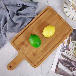Plateau de service en bambou Ganbang 32x13cm avec poignée pour pizza, steak, pain, gâteau, cuisson, plat de style occidental - Product Image 4