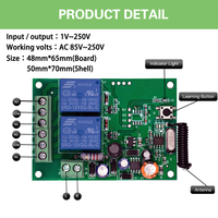 Télécommande sans fil 433 MHz AC220V 2CH, récepteur et émetteur RF universels pour le contrôle des portes de garage et des moteurs de portails