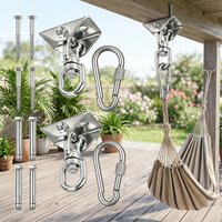 Supports de balançoire robustes en acier inoxydable, lot de 2, avec pivotement à 360 degrés pour balançoires de véranda et sacs de boxe - Finition brute