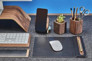 Hina-alfombrilla de ratón personalizada para ordenador y oficina, tapete de cuero de aluminio nogal, corcho y madera - Product Image 4