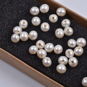 Perles d'<span class=keywords><strong>eau</strong></span> douce naturelles 2-5A 4mm 6mm, perles à trou large 1.5mm 1.8mm, perles en vrac pour bracelet/collier DIY fait main - Product Image 2