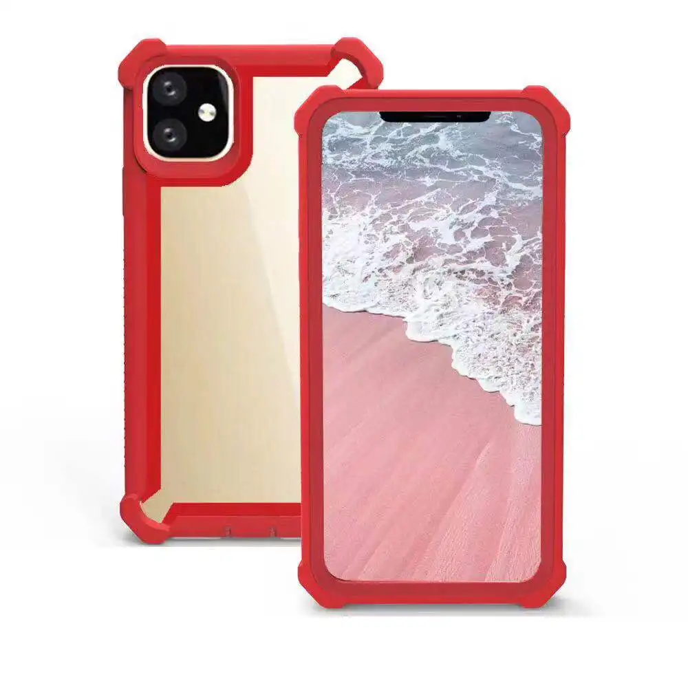Full Body Rugged Clear Phone Case For iPhone 15 14 13 Pro Max Bumper Slim Built In Screen Frame Protection Phone Covers