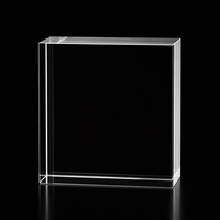Brique de verre carrée solide ultra-transparente anti-UV, bloc architectural en verre cristallin, textures effet glace, résistante au feu, pour salle à manger et entrée de luxe