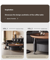 Table de cocktail ronde noire contemporaine avec roulettes pour hôtel et salon