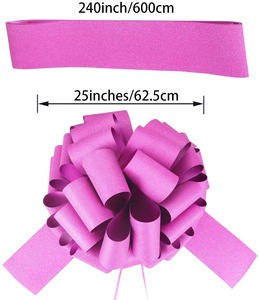 Ruban cadeau de Noël personnalisé en polypropylène écologique tissé métallique rose doré avec nœud étoile - Product Image 3