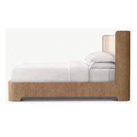 Lit en bois de chêne massif de style RH au design moderne - Durable et confortable 1800x2000x1200mm Ensemble de meubles de chambre personnalisable