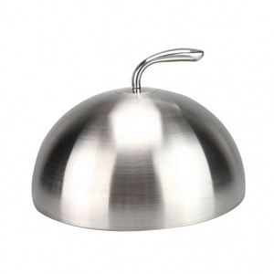 Restaurant Eco-Friendly Burger Steak Cloche Serving Dish Dome Round Grill Basting Cover Stainless Steel <b>Steamer</b> Food - Product Image 2