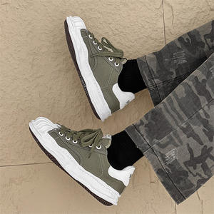 Baskets blanches à bout en forme de coquille, chaussures en toile polyvalentes pour femmes, chaussures à semelle épaisse pour augmenter la taille, chaussures pour hommes - Product Image 4