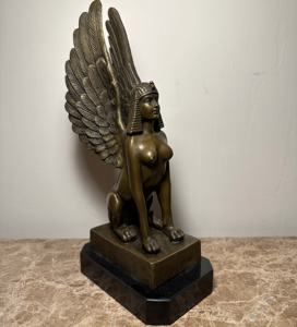 Scultura in Bronzo della Sfinge Alata dell'<span class=keywords><strong>Antico</strong></span> Egitto, Ornamento Artistico in Stile Mitologico Europeo Retrò, Decorazione per la Casa e Oggetto da Collezione - Product Image 1