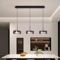 Lustre suspendu pour îlot de cuisine, style italien de luxe, moderne haut de gamme, à trois têtes en verre, produit transfrontalier très demandé