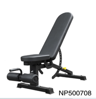 Banc de musculation commercial pliable en métal durable avec cadre en acier au carbone noir, réglable, pour fitness, unisexe, nouvelle collection