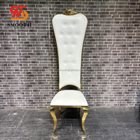 Chaise de salle à manger élégante à dossier haut en acier inoxydable doré SMOOTH pour mariages, banquets, locations d'événements, chaise d'événement